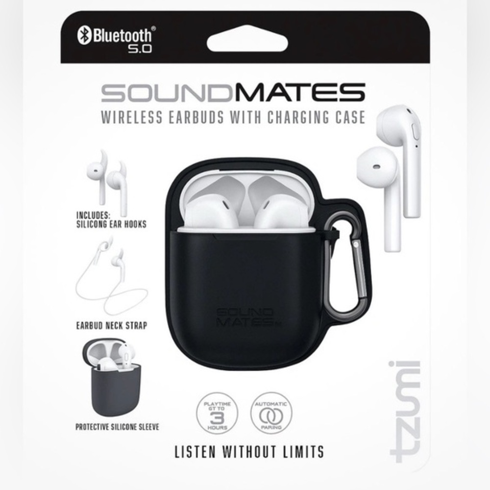Soundmates 5.0 Tzumi Wireless Earbuds w/Charging Case NIP